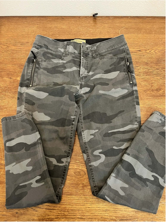 Democracy Denim - Democracy Camo Skinny Jeans Women’s 10 Zipper Pockets Stretch Gray Pants